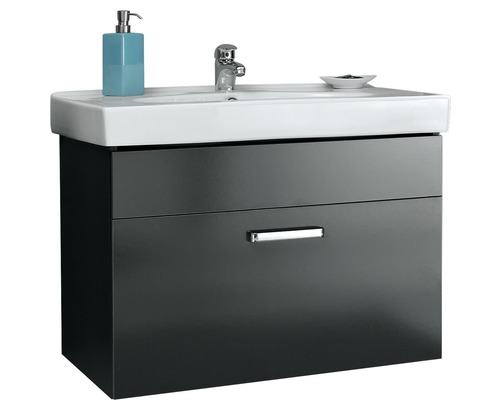 Pelipal Mainz wastafelmeubel 80 cm, antraciet, gedemonteerd, zonder wastafel