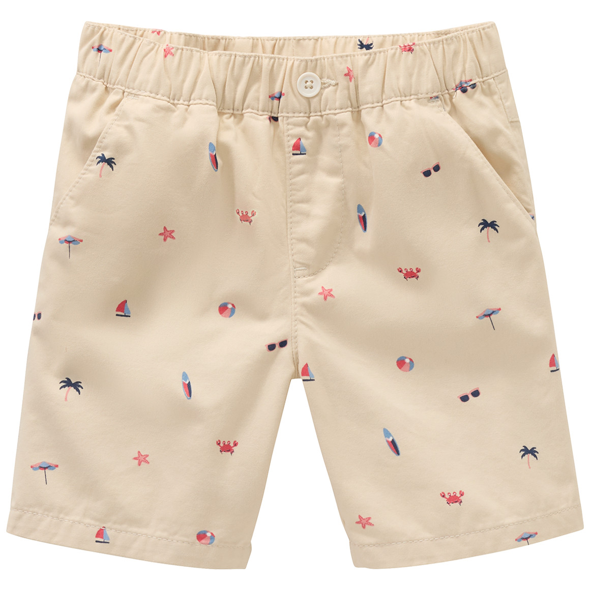 Topolino Jungen Bermuda-Shorts mit Strand-Motiven beige