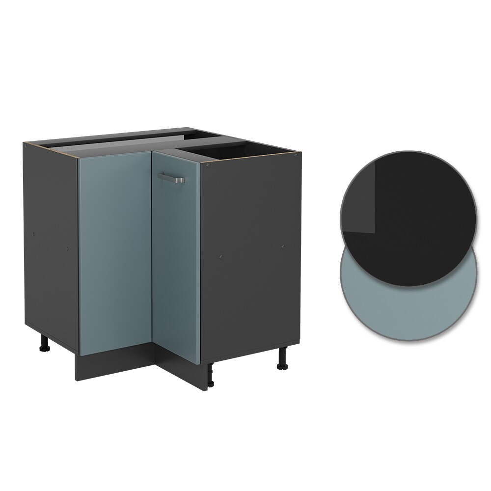 Vicco Eckunterschrank Küchenschrank R-Line Solid Anthrazit Blau Grau 87 cm modern