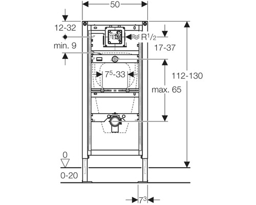 Geberit Duofix urinoir wandelement 111.616.00.1