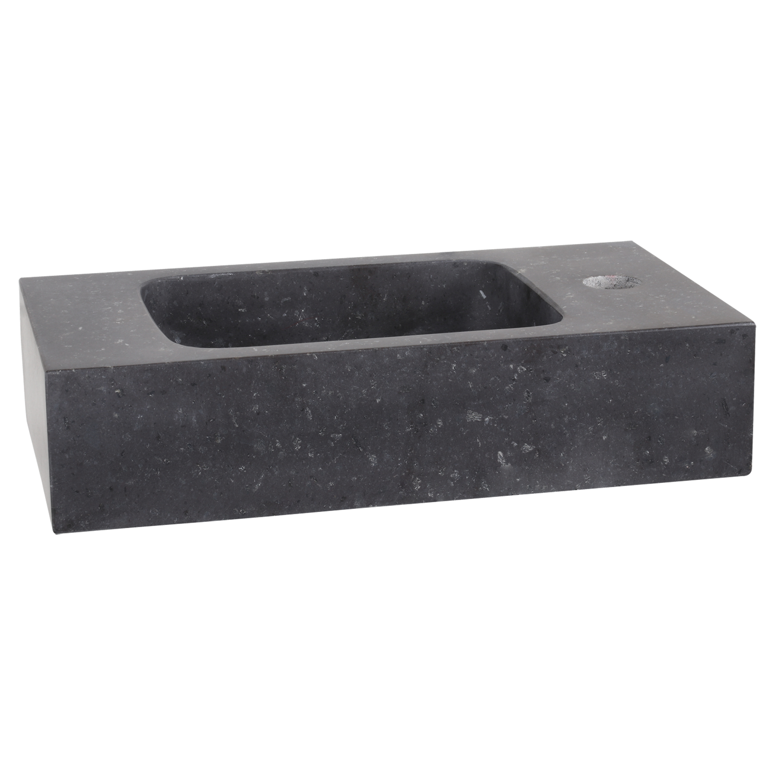 Differnz Force fonteinset natuursteen bombai black met handdoekrek en rechte kraan chroom
