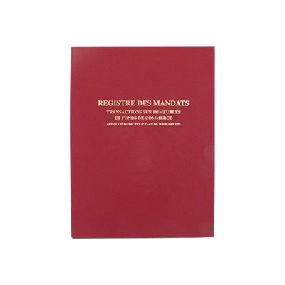 ELVE - Registre de transactions immobilières et fonds de commerce - 32 x 25 cm