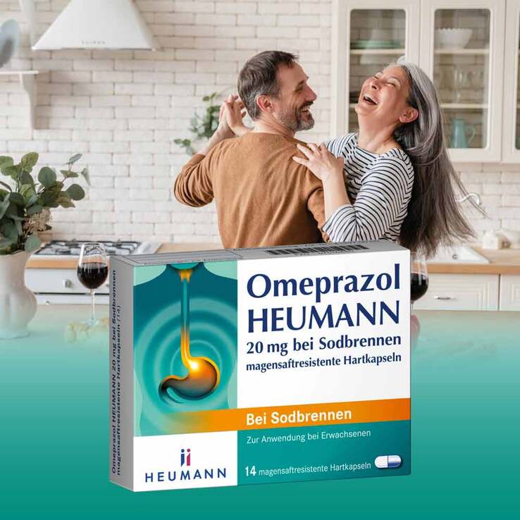 Omeprazol HEUMANN 20 mg bei Sodbrennen magensaftresistent Hartk., 14 St