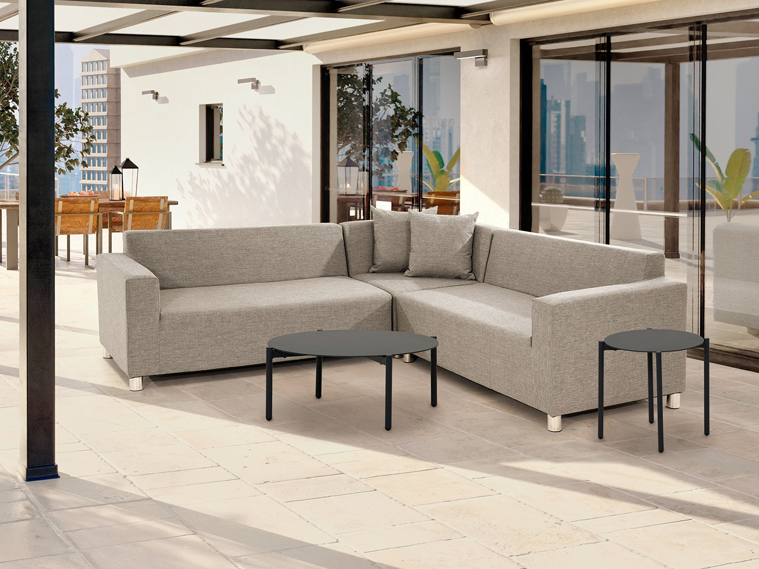 Quick-Dry-Lounge Eck-Sofa, 3-teilig