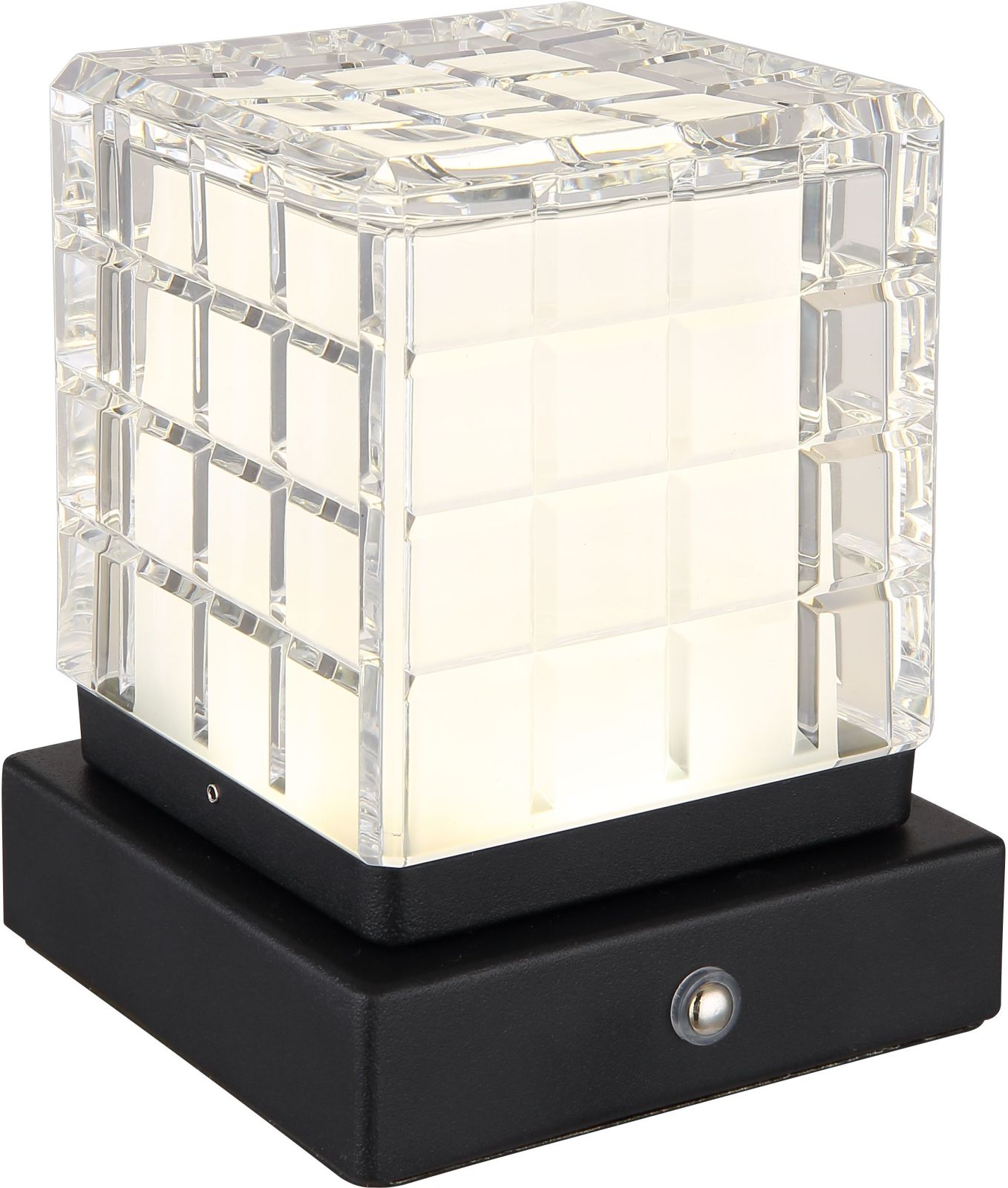 LED-Akku-Tischleuchte - schwarz matt - satiniert - Touchdimmer - 10 cm