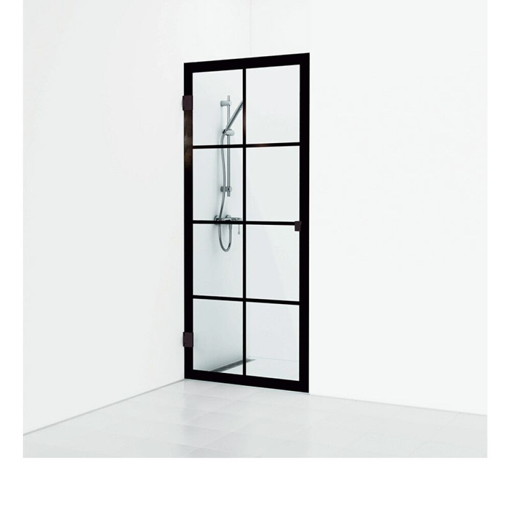DUSJDØR SVEDBERGS RISTA 180° SCREENGLASS 90CM SVART