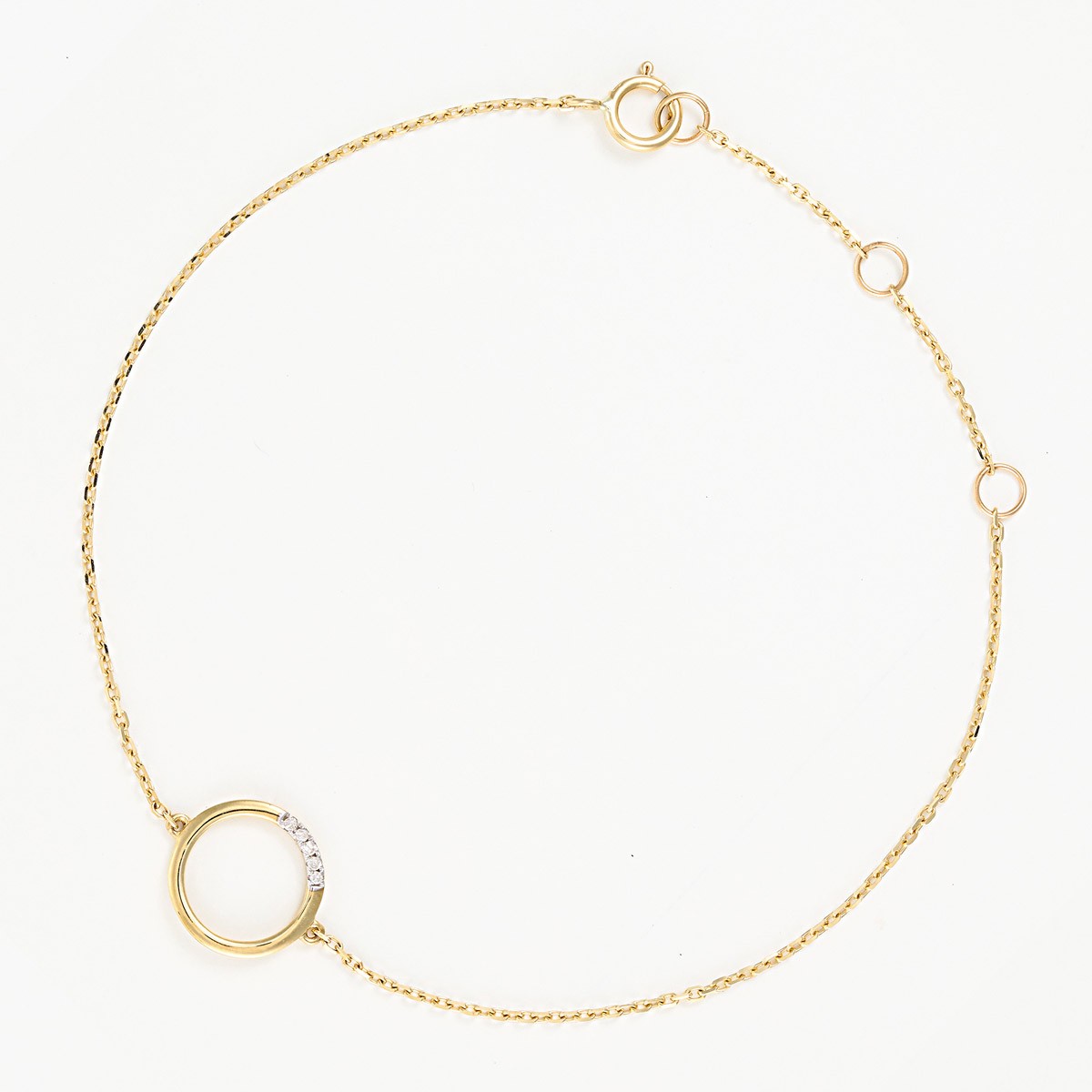 Bracelet Cercle - Or jaune 375/1000 & diamant