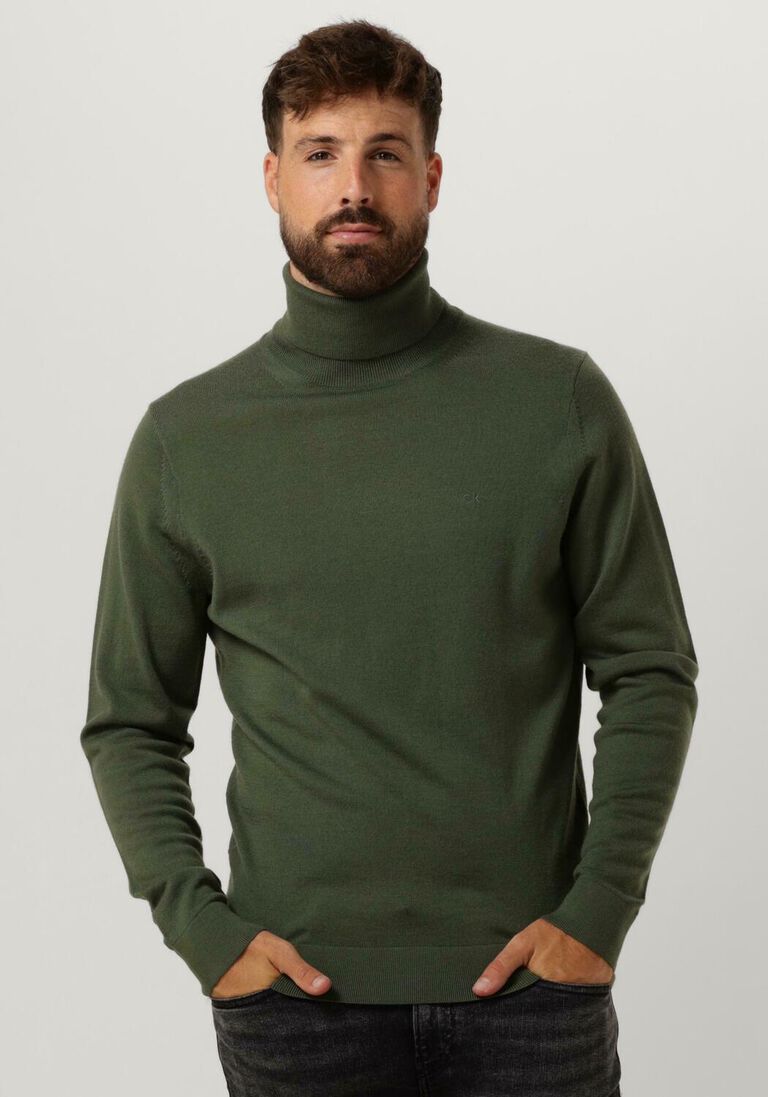 CALVIN KLEIN donkergroene calvin klein coltrui merino turtle neck