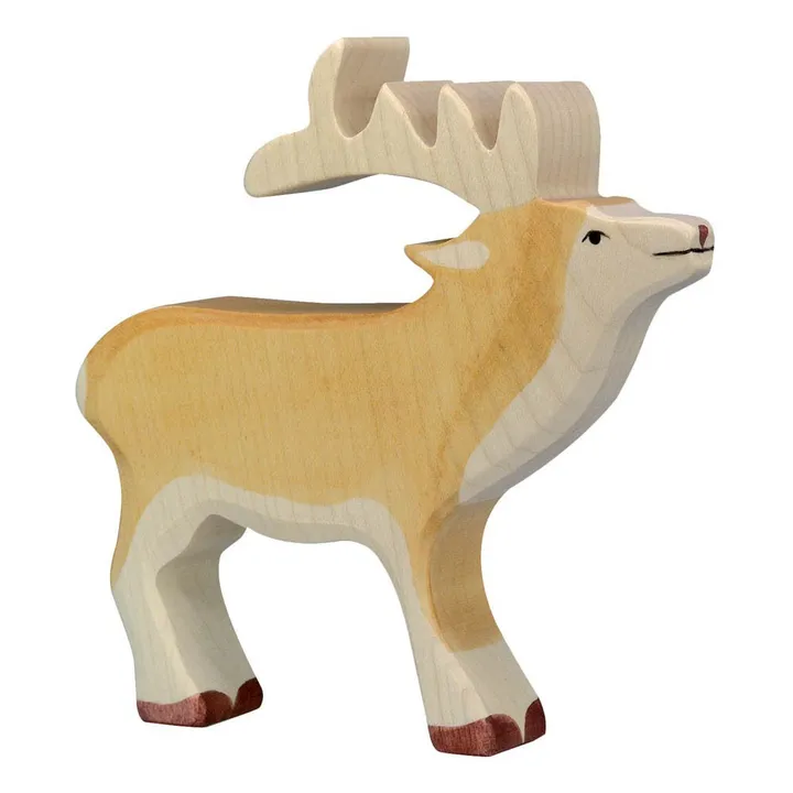 Holztiger Figurine en bois cerf