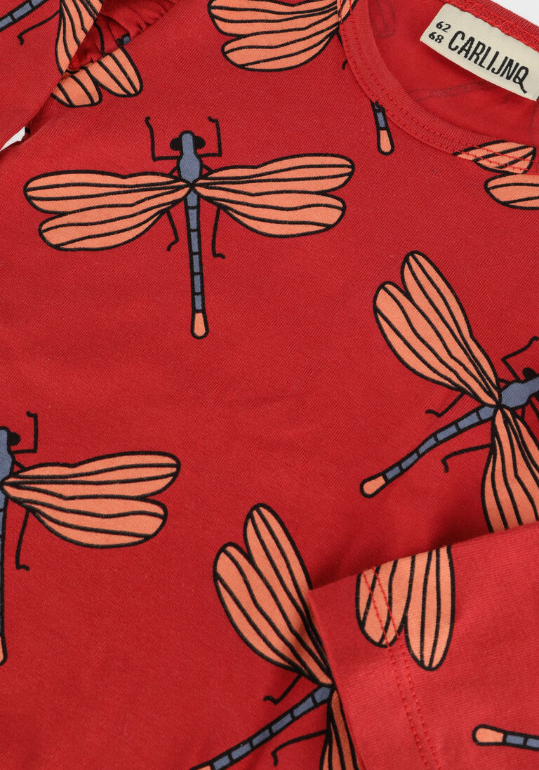 CARLIJNQ rode carlijnq  dragonfly - bodysuit longsleeve ruffled