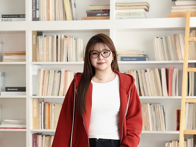 Telipino - Plus Size Effen Applicatie Oversized Hoodie met Ritssluiting