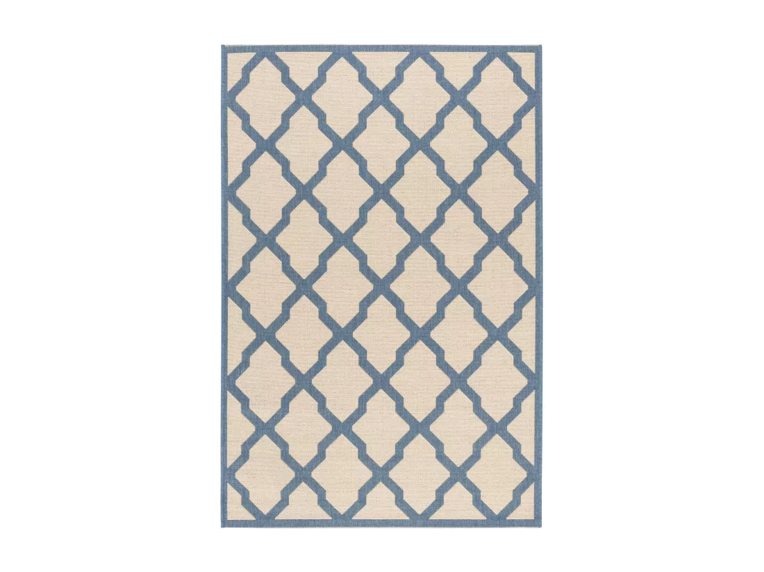 Tapis Cream & Blue 79 X 152 cm - Lewine
