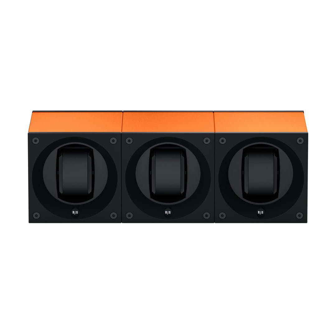 SwissKubik Masterbox Aluminium Orange - 3 Uhren