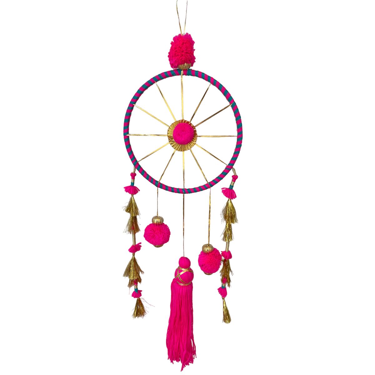 Attrape-rêves à pompons roses Pondie Chérie