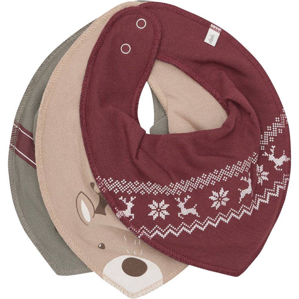 Køb Pippi New Maroon Bandana Savlesmæk AOP 3-pak