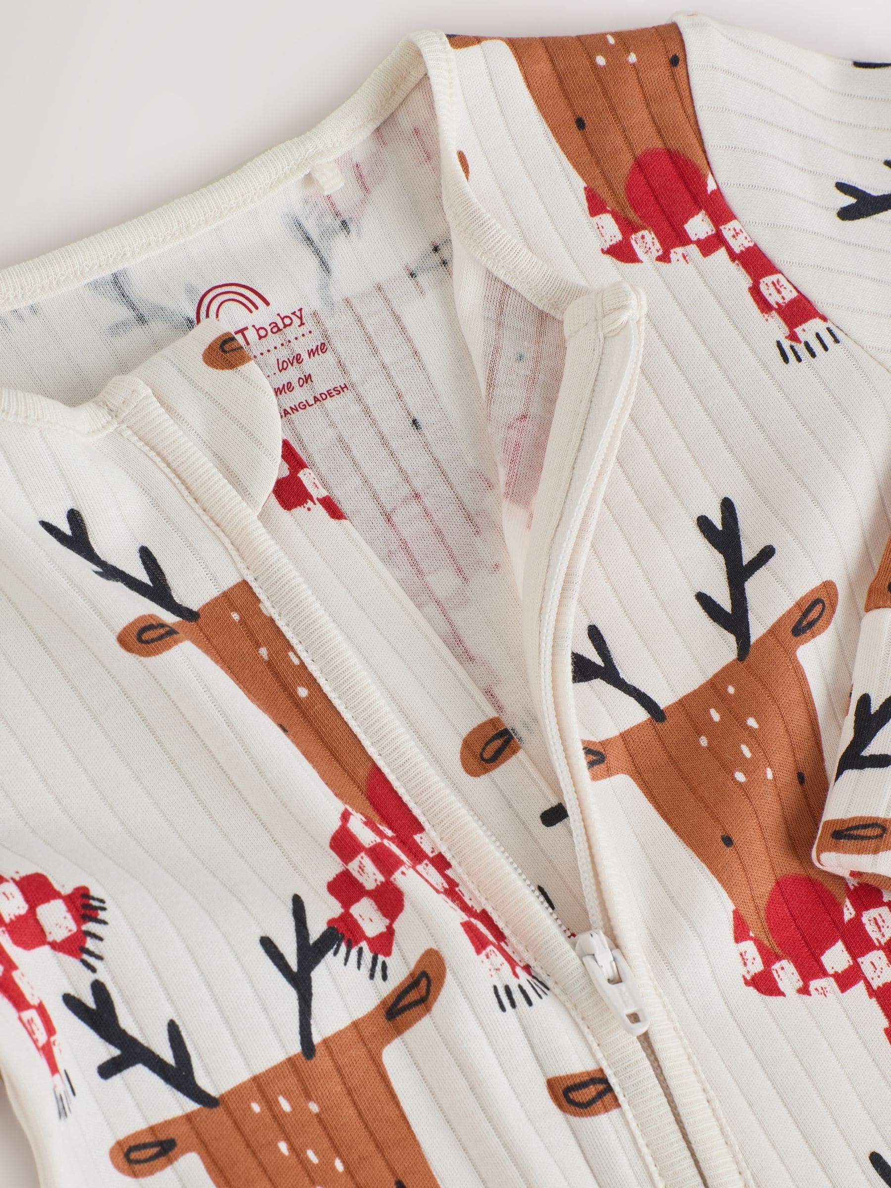 Ecru - Baby Kerstmis Rendier Pyjama (0mnd-3jr)