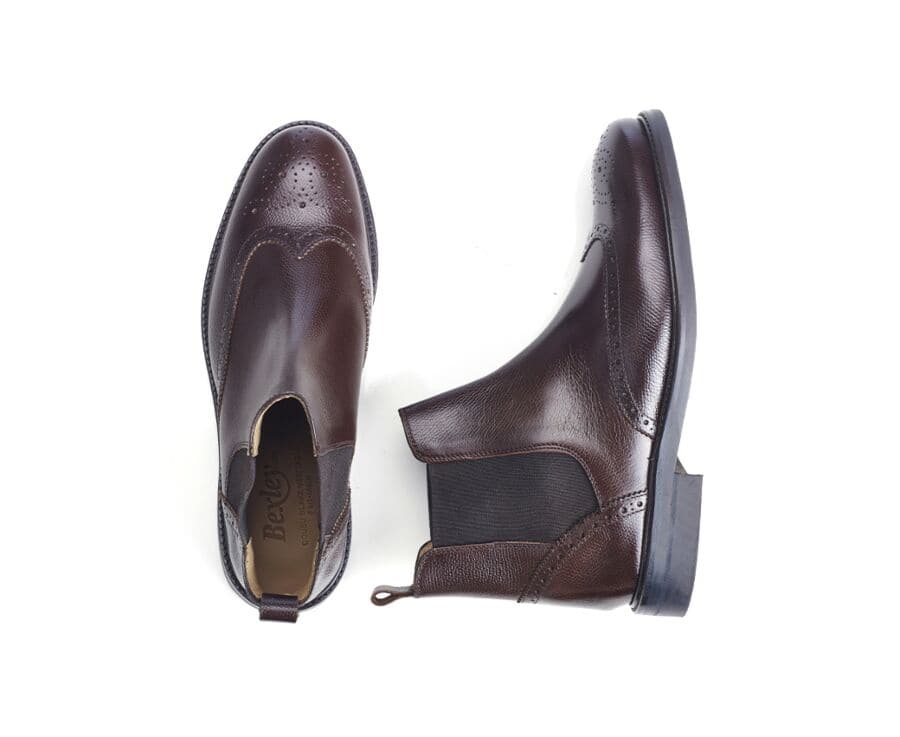 Boots cuir homme Chocolat grainé - ATWORTH GOMME CITY
