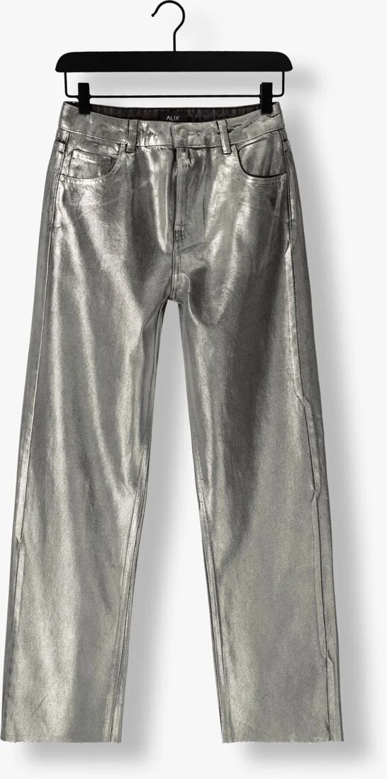 ALIX THE LABEL zilveren alix the label skinny jeans ladies woven silver denim pants
