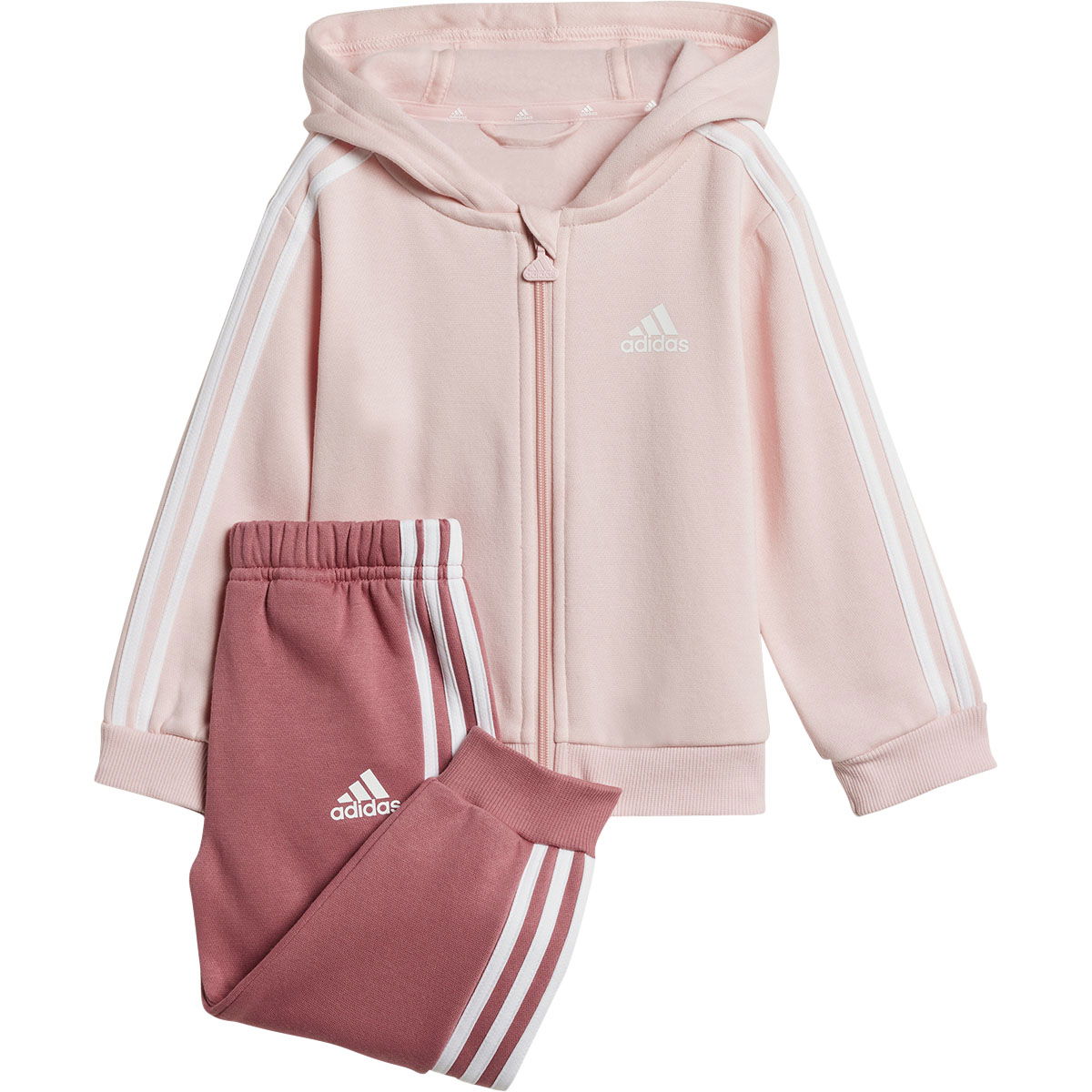adidas 3-Stripes Full Zip Hood Joggingsæt Børn