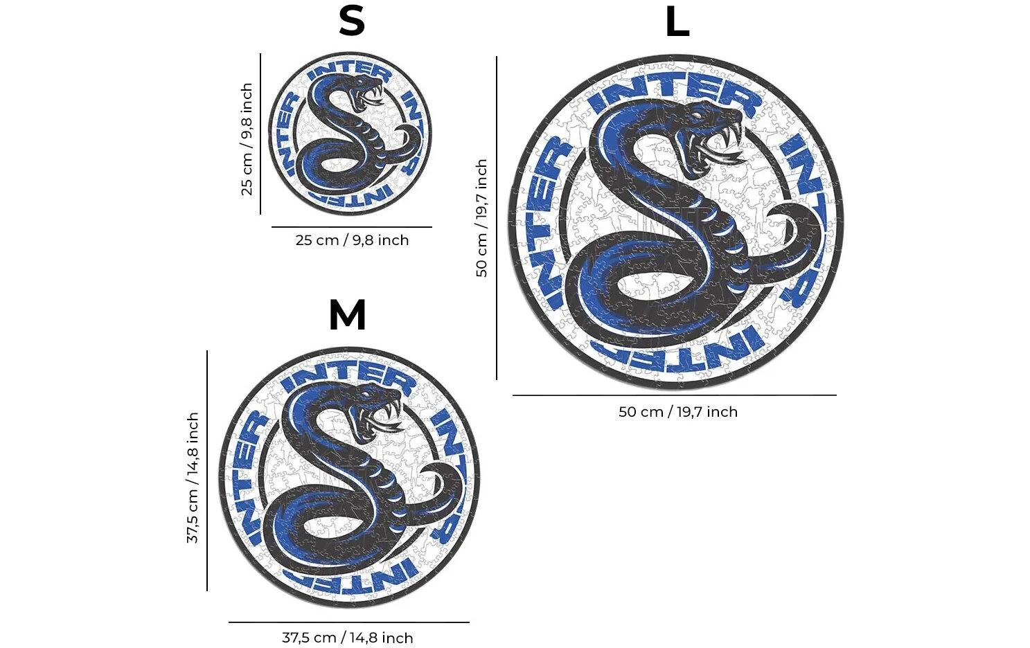 FC Inter Mailand – Logo mit SchlangeHolzpuzzle Grösse M