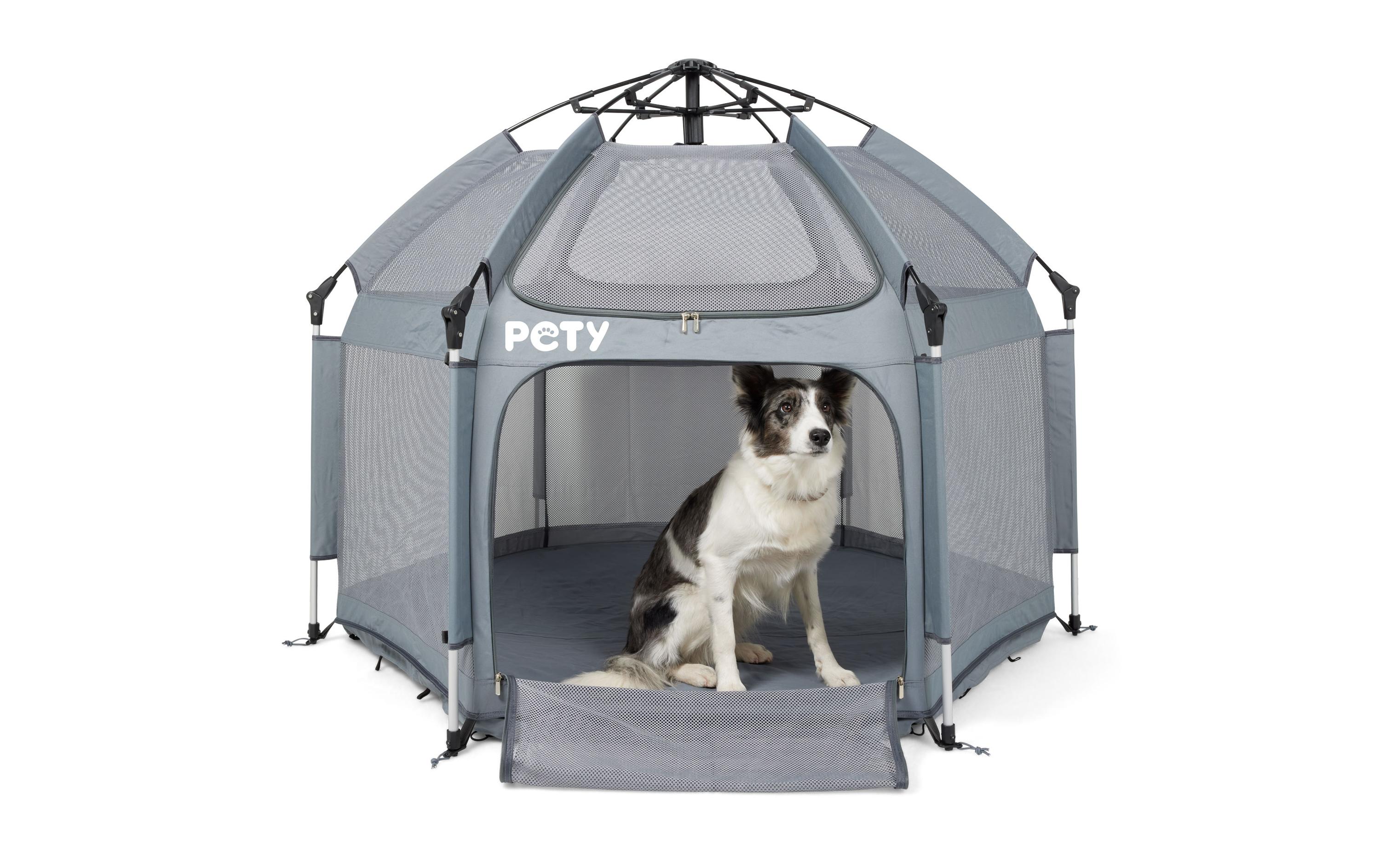 Laufstall für Haustiere Set Ø 150 x 100 cm<br>Leichtes mobiles Outdoor-Freilaufgehege