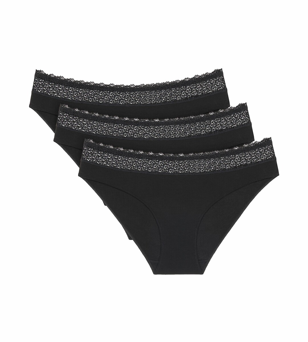 TRIUMPH<br>Conjunto de 3 calcinhas de cintura alta em modal com toque de modal