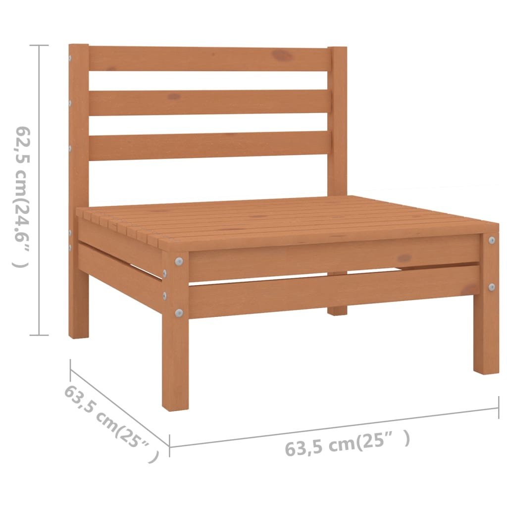 Salon de jardin meuble d'extérieur ensemble de mobilier 6 pièces bois de pin massif marron miel