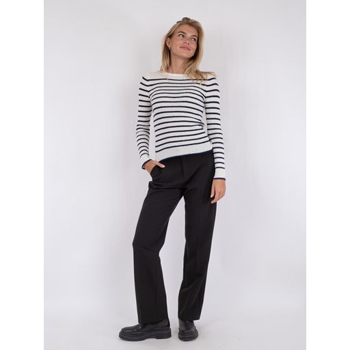 Neo Noir Miro Stripe Knit Bluse, Navy, 42