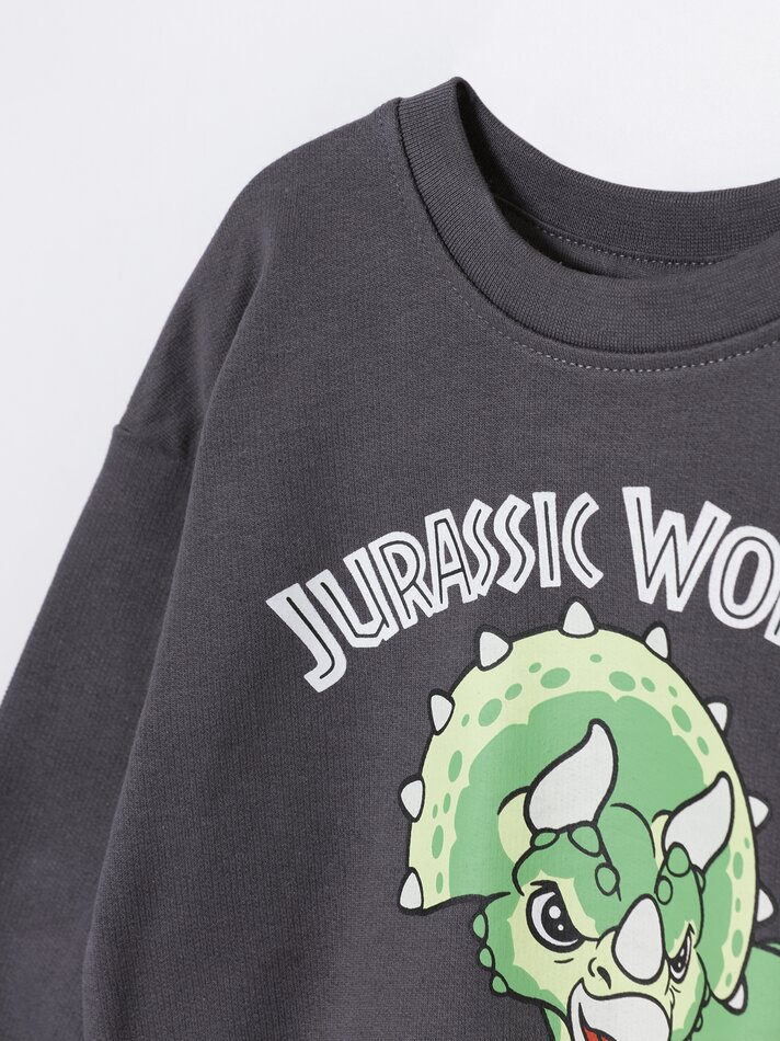 Moletom Junassic Park Universal Print - Cinza Antracite