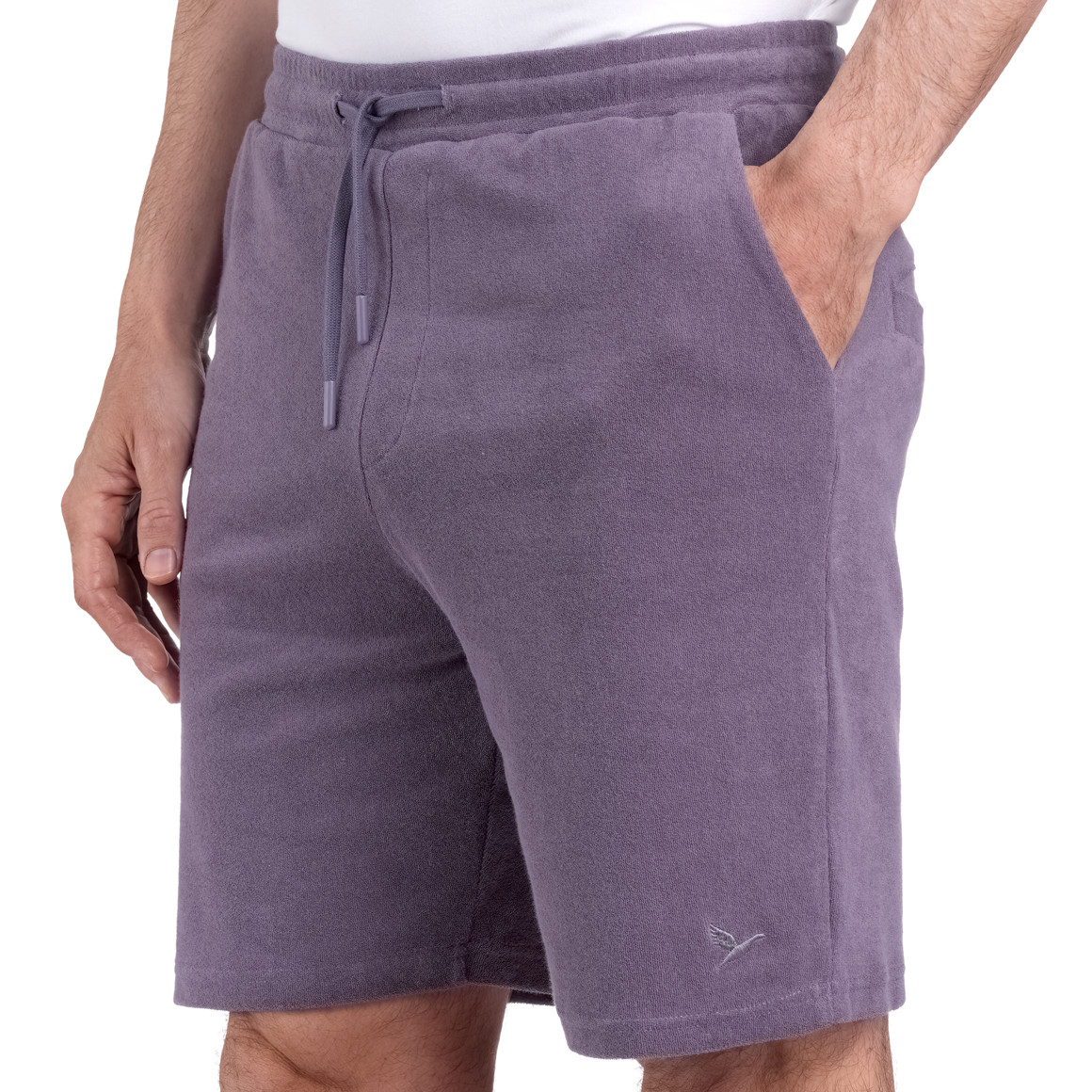 Jonas Nielsen Herren Frottee-Shorts in Unifarben dunkellila