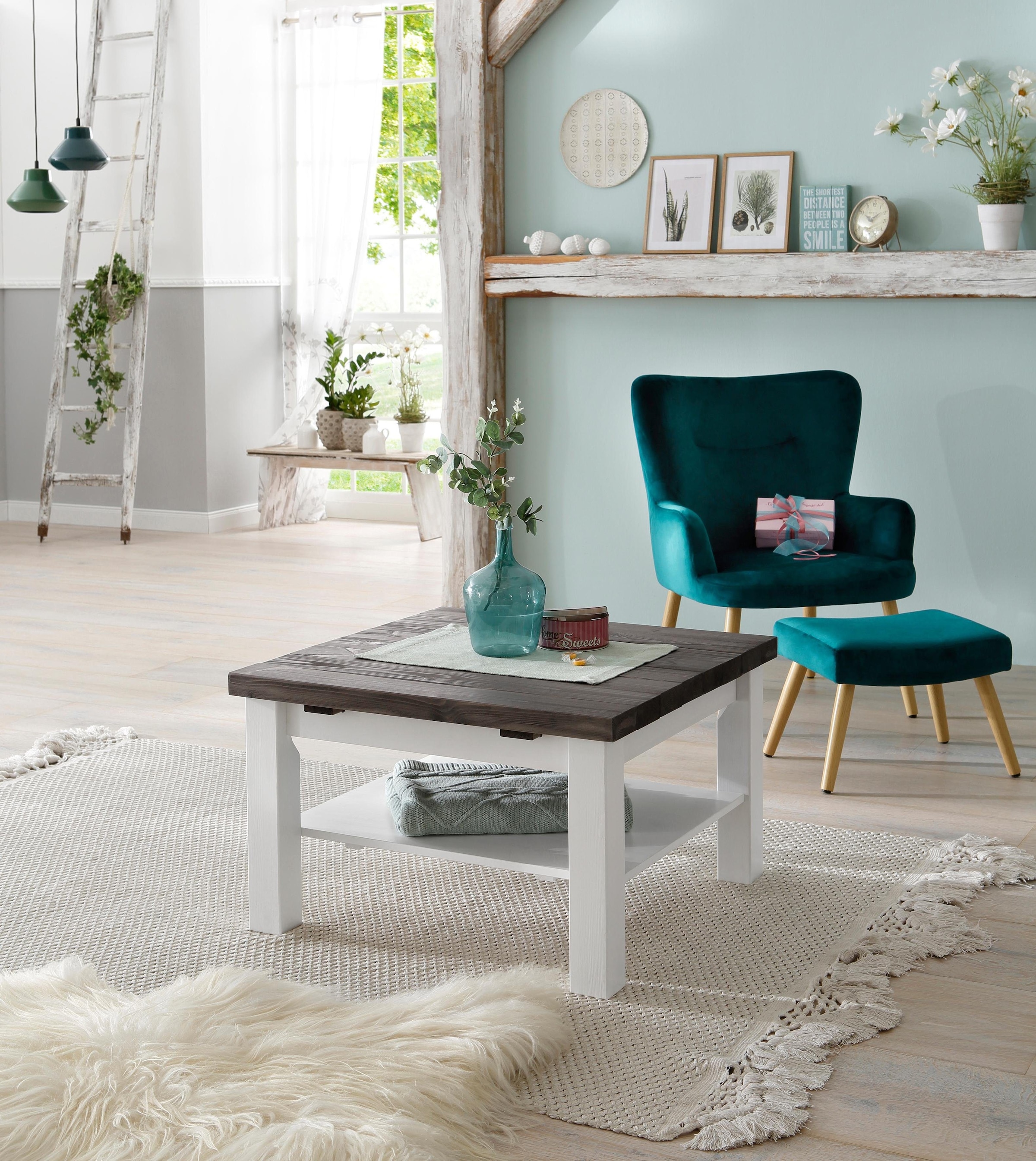 Home affaire Couchtisch »Antique« aus massiver Kiefer, FSC® zertifiziert, Breite 77 cm