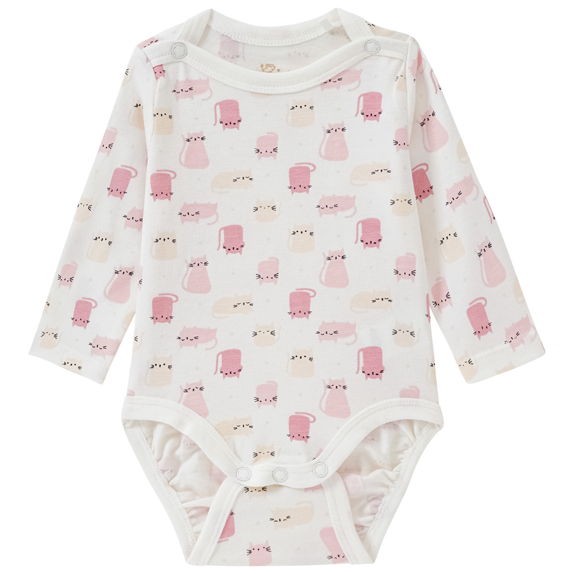 Topomini 2 Baby Langarmbodys im Set creme / weiss