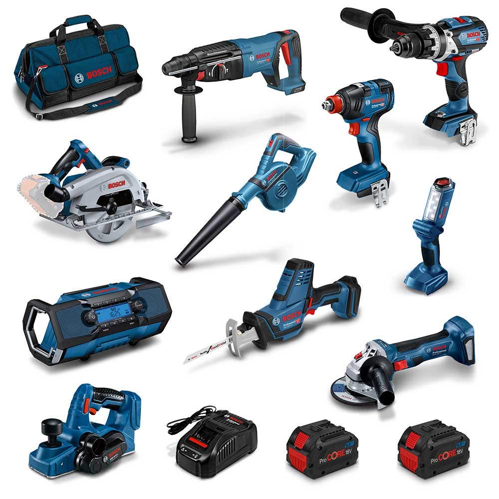 BOSCH PROCORE18V Brushless 10 Piece 2 x 8.0Ah Combo Kit 0615990M9Y