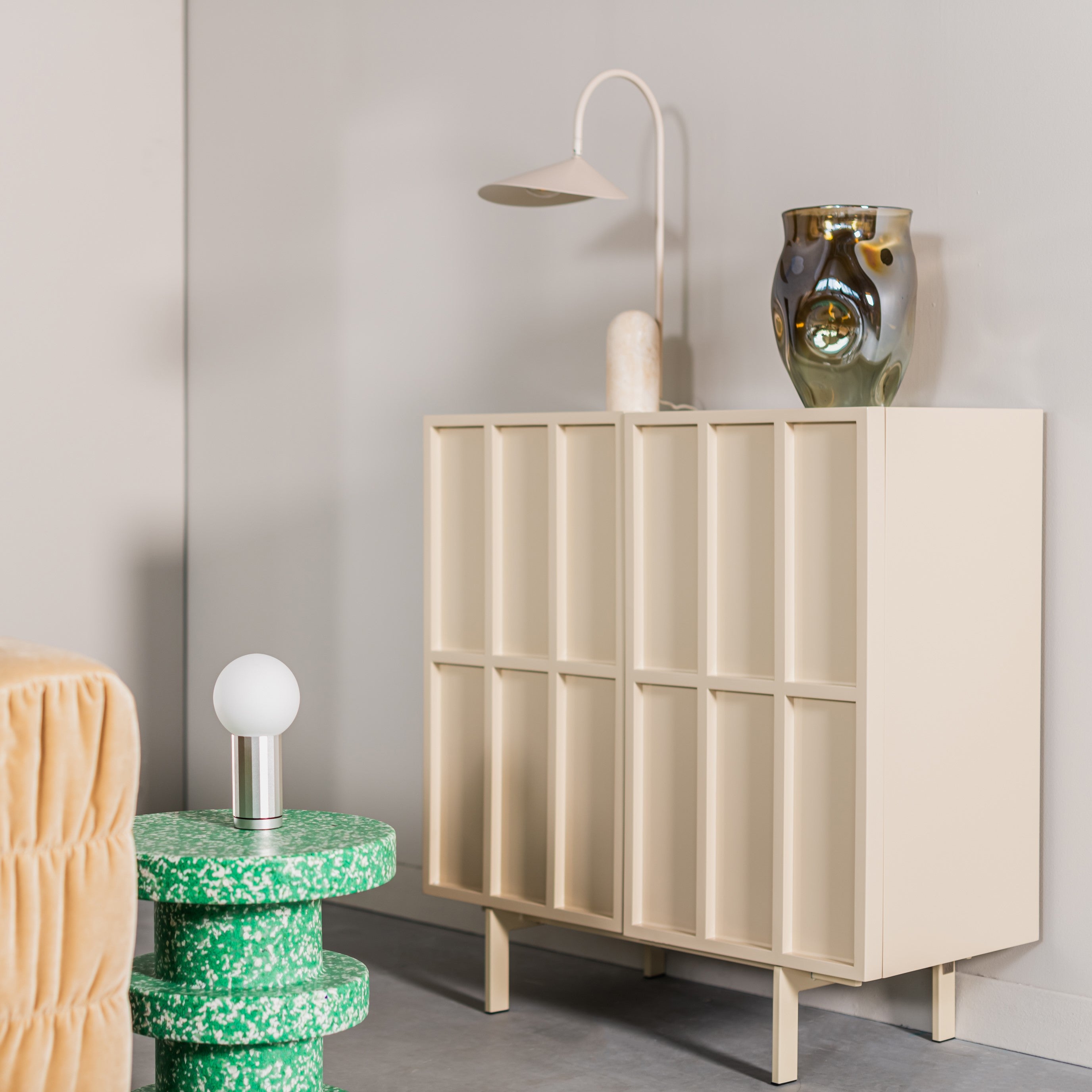 HKliving Cupboard Opbergkast - Glossy Cream