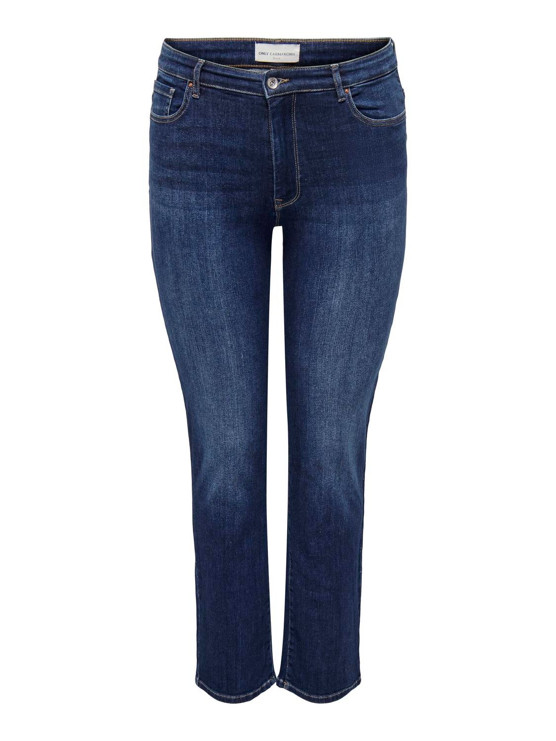 CARSUI Mittlere Taille Slim Fit Jeans Dark Blue Denim