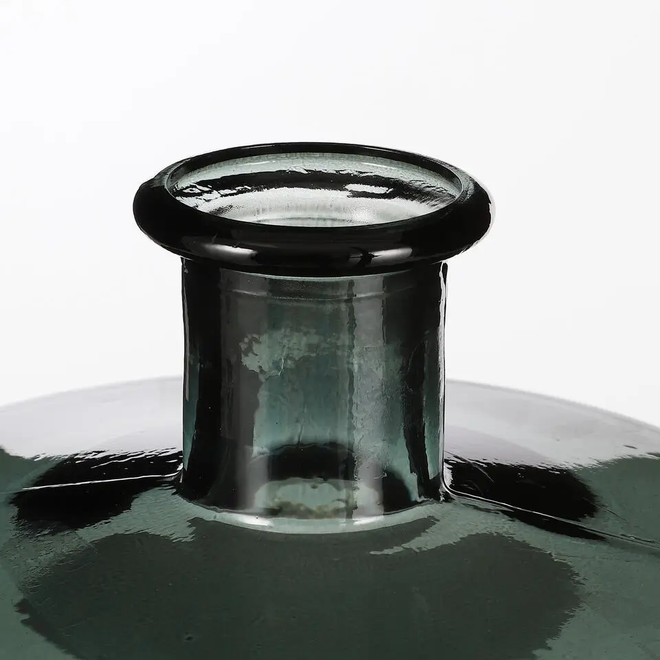 Mica Decorations Guan Glazen Fles - H26 x Ø21 cm - Groen