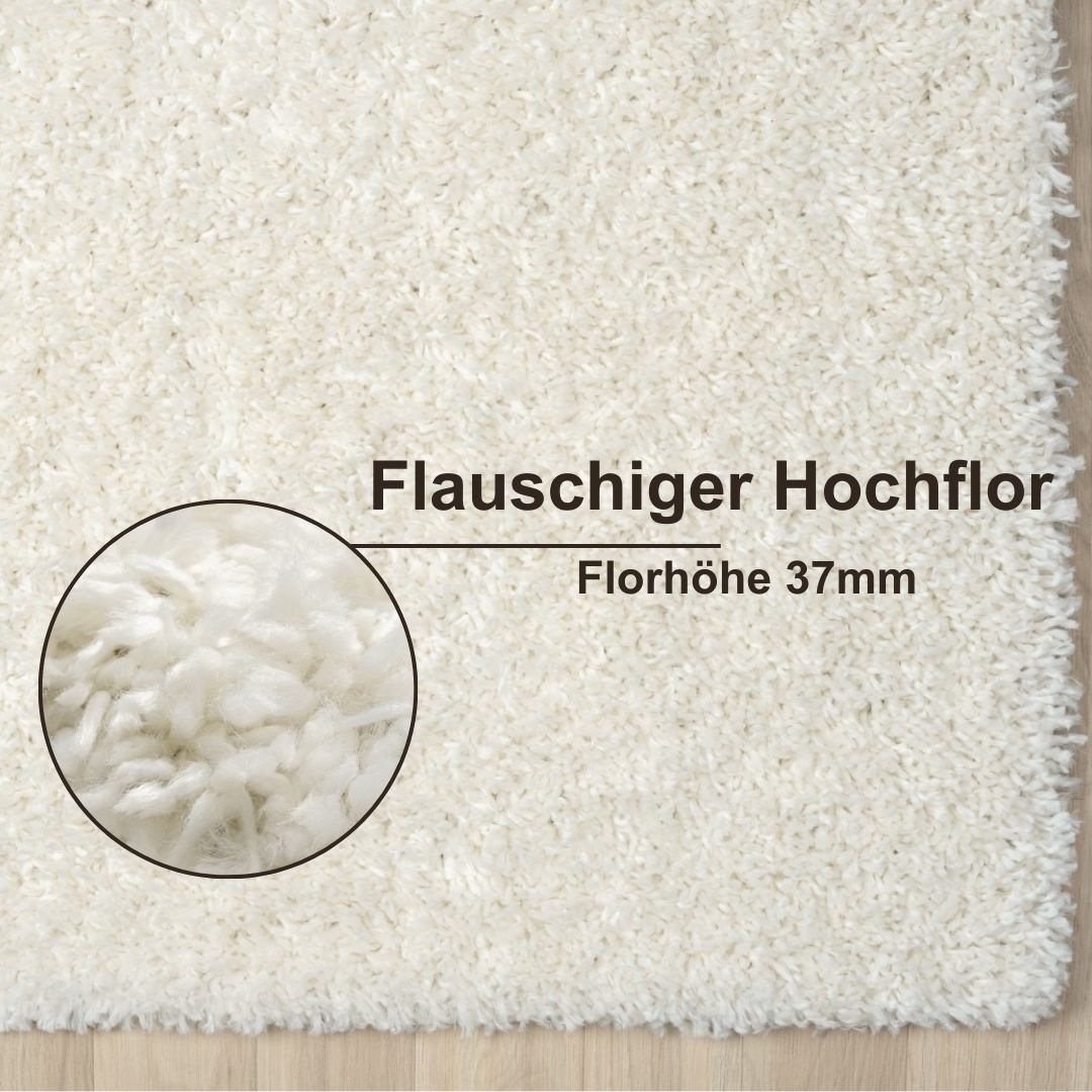 Myflair Möbel & Accessoires Hochflor-Läufer »My Shaggy« rechteckig 37 mm Höhe Shaggy, Uni Farben, leicht glänzend, Microfaser, extra flauschig