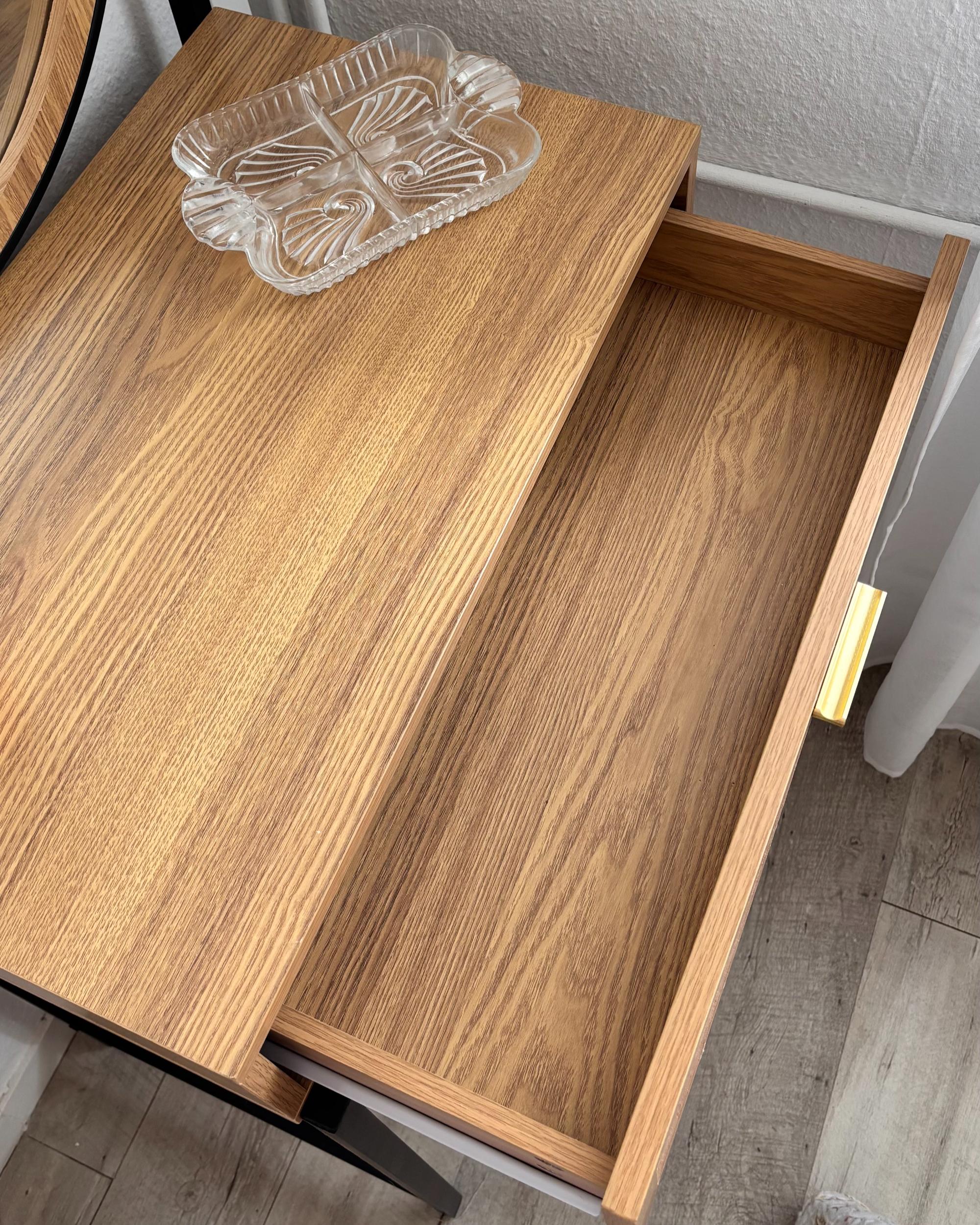 Kaptafel met spiegel CASSIAR Lichtbruin