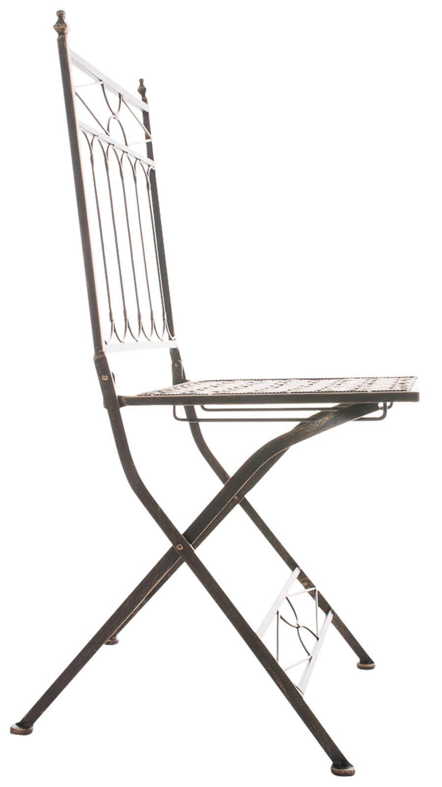 CLP 2er Set Eisen-Klappstuhl ASINA in nostalgischem Design I Klappbarer Gartenstuhl mit edlen Verzierungen I In verschiedenen Farben erhältlich