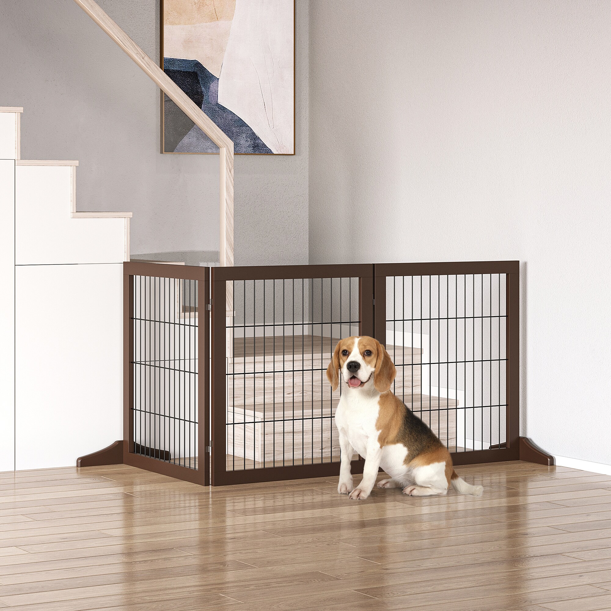 PawHut Absperrgitter für Hunde 185 x 36 x71 cm (LxBxH)