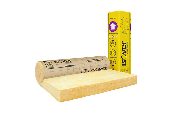 Laine de verre Murs ISOVER ép.100 mm - Rouleau kraft 2,7 x 1,2 m R. 3,15 m².K/W