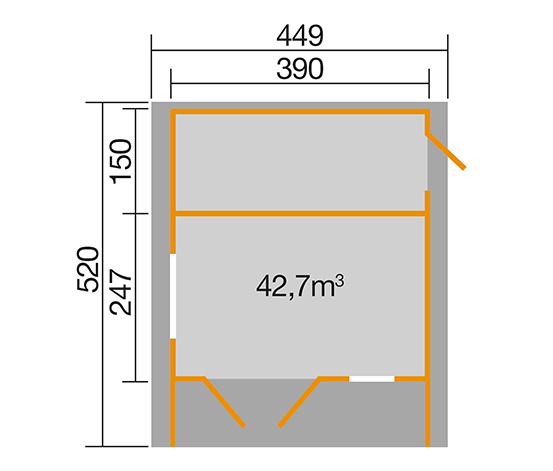 WEKA Design-Gartenhaus »Monza«, 44 mm