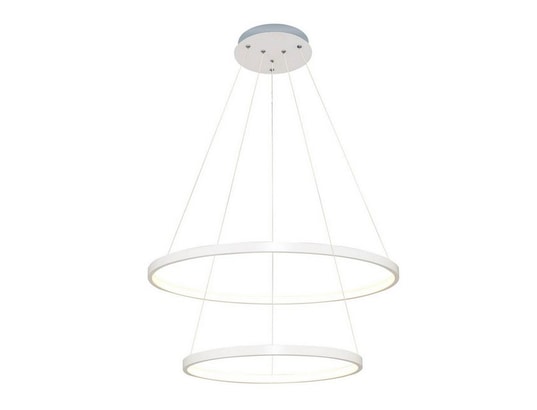 HOMEMANIA - Lampe à suspension yorunge chandelier - rond -blanc en métal...