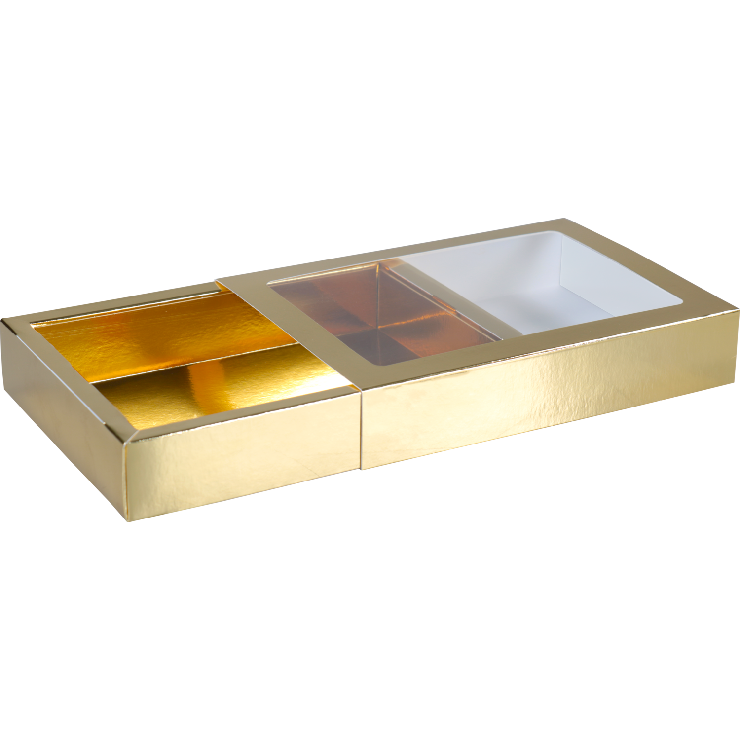 Chocoladeletterdoos, GK7, karton + PET, 196x141x38mm, Sinterklaas, goud