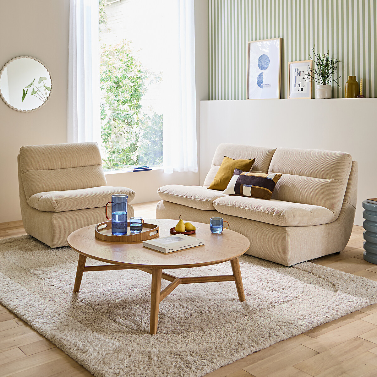 LA REDOUTE INTERIEURS<br>Mesa de centro oval, carvalho, Yvan
