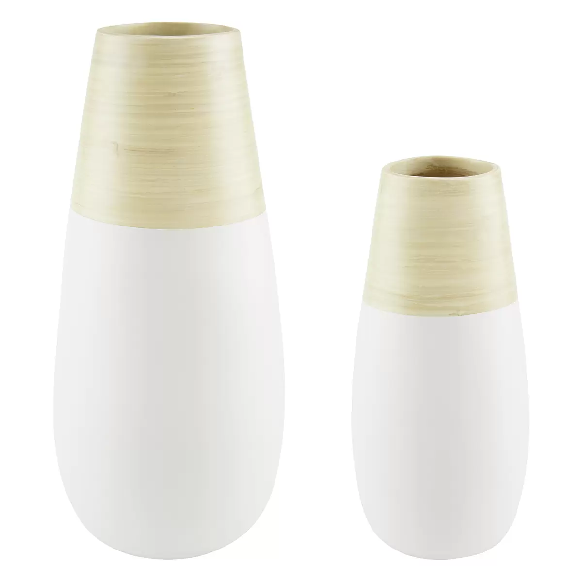 Vase James Wood weiss,naturfarben