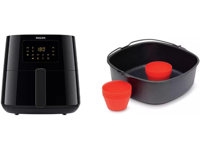 Philips Heissluft-Fritteuse HD9280/91 1.2 kg mit Back-Meist Vielseitige Fritteuse mit Rapid Air Heisslufttechnologie