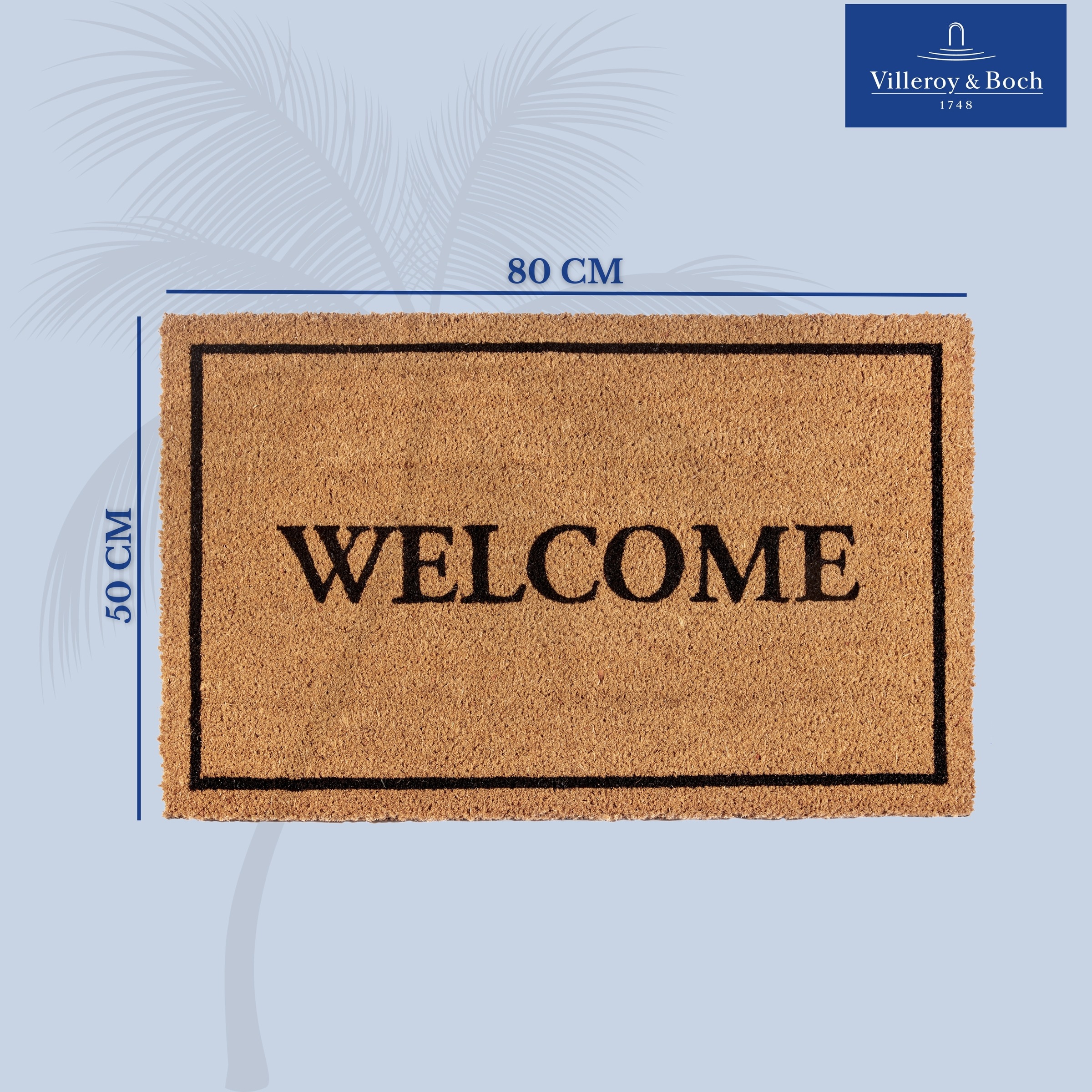 Villeroy & Boch Fussmatte »Caroline Welcome, Türmatte« rechteckig 23 mm Höhe Robust, Innen, Aussen, Schmutzabtreter, Wetterfest, Natur, Kokos