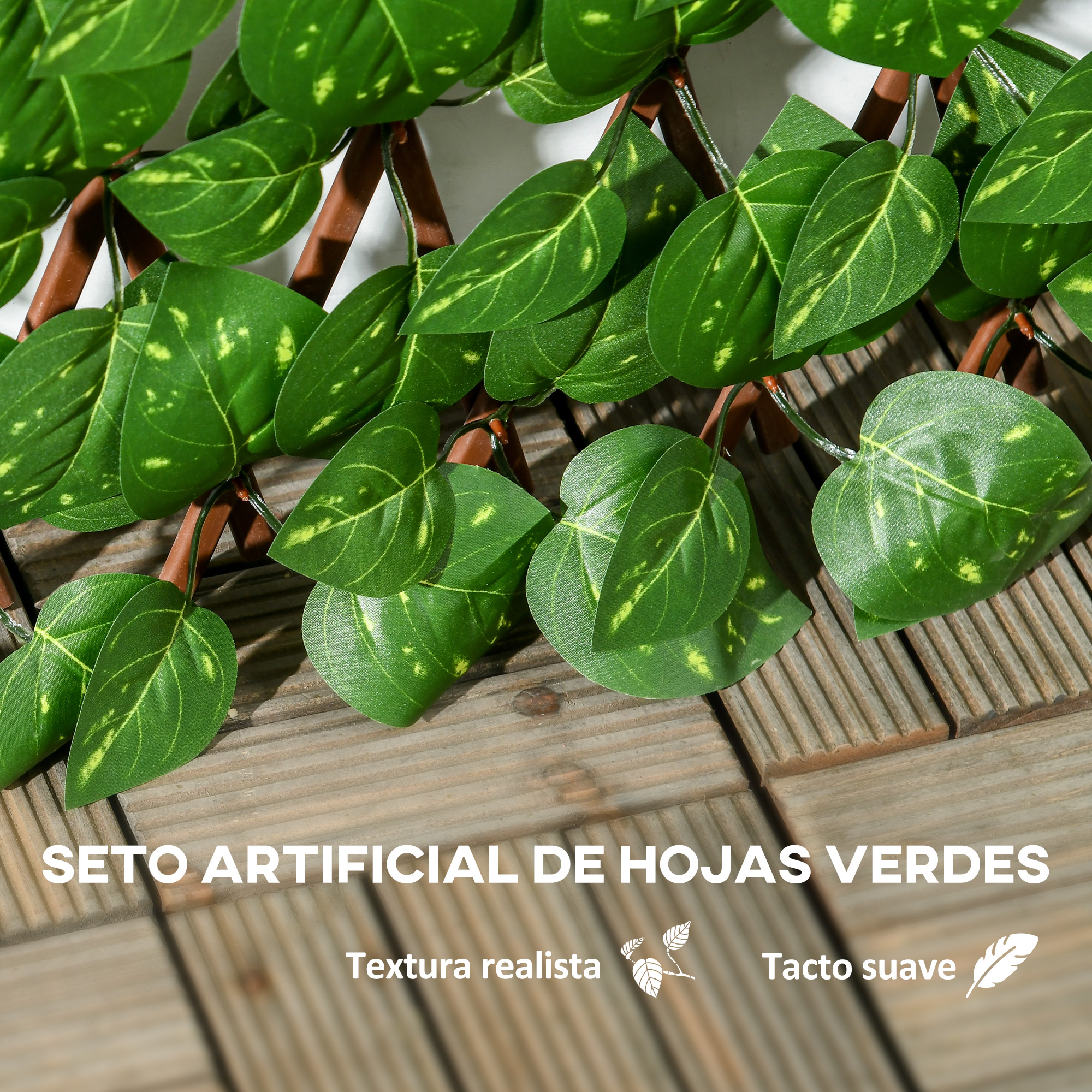 Cerca viva artificial verde Outsunny