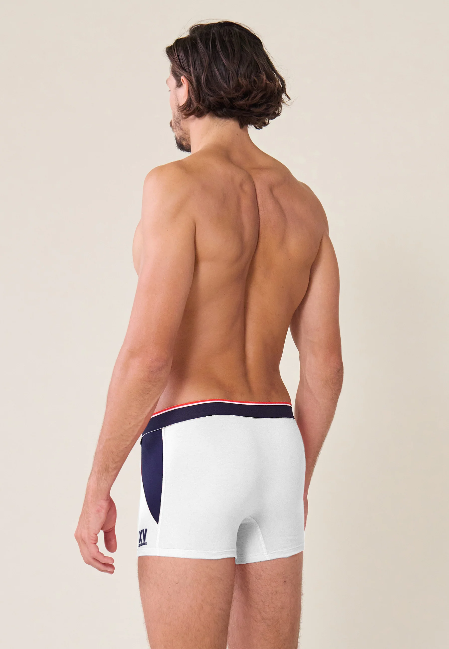 Boxer en coton-Marius Blanc/Bleu Marine XV de France